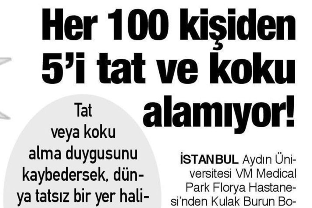 Her 100 Kişiden 5'i Tat ve Koku Alamıyor